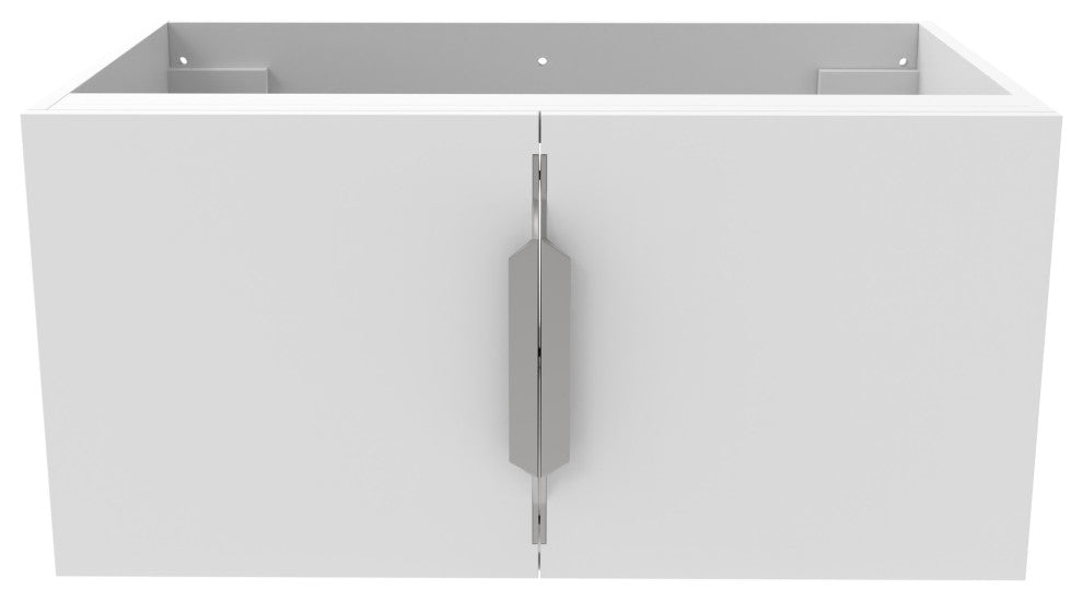 CastelloUSA Alpine 30" Wall Mounted Vanity, Base Only, White, Brushed Nickel