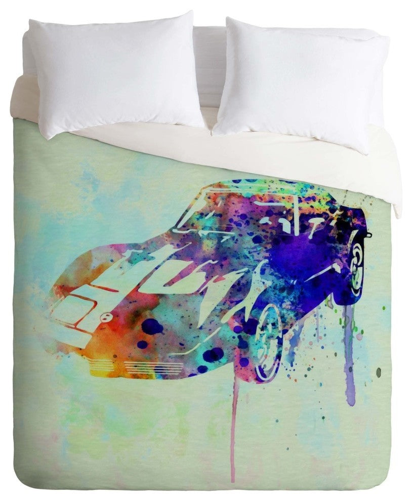 Deny Designs Naxart Corvette Watercolor Duvet Cover - Lightweight