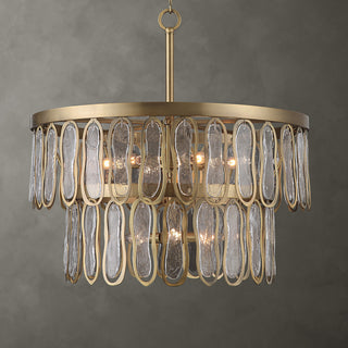 Uttermost 21586 Aurelie 9 Light 28"W Pendant - Antique Brass