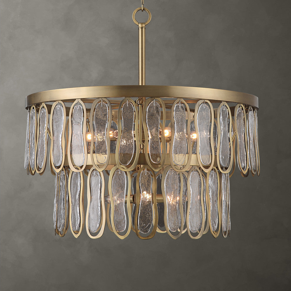 Uttermost 21586 Aurelie 9 Light 28"W Pendant - Antique Brass