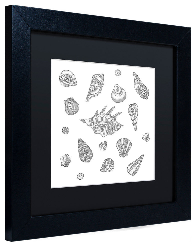 Filippo Cardu 'Shells' Art, Black Frame, Black Mat, 11x11