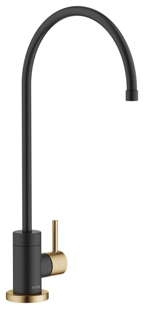 Purita Drinking Water Dispenser Beverage Kitchen Faucet, Brush Brass Matte Black