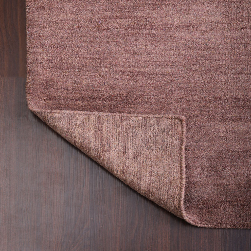Hand Knotted Loom Silk Mix Area Rug Solid Light Brown, [Runner] 2'8''x12'