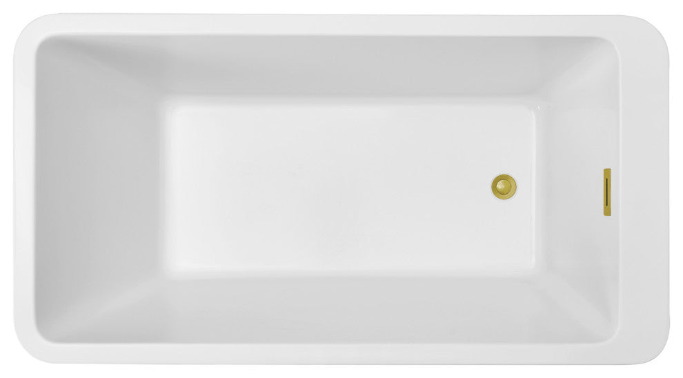 60" Streamline NPT9240GLD Soaking Freestanding Tub With Internal Drain