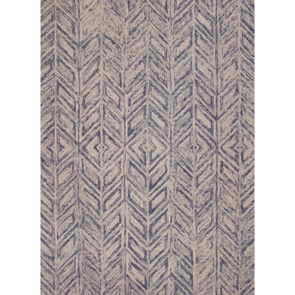 KAS Gramercy 1611 Blue Heather Herringbone Area Rug, 5'x8'