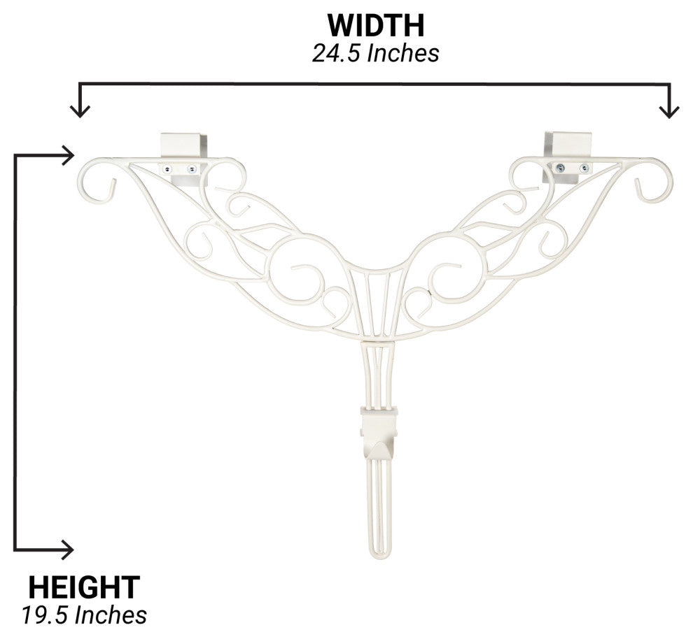 Adjustable Wreath Hanger for Door Antler, White