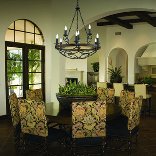 Golden Lighting Madera 6 Light Chandelier in Black Iron