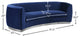Julian Velvet Upholstered Sofa, Navy, Chrome Base