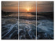 "Dark Seashore With Rushing Waves" Beach Metal Wall Art, 3 Panels, 36"x28"