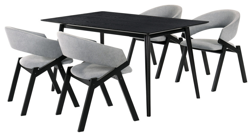Westmont and Talulah Gray and Black 5-Piece Dining Set