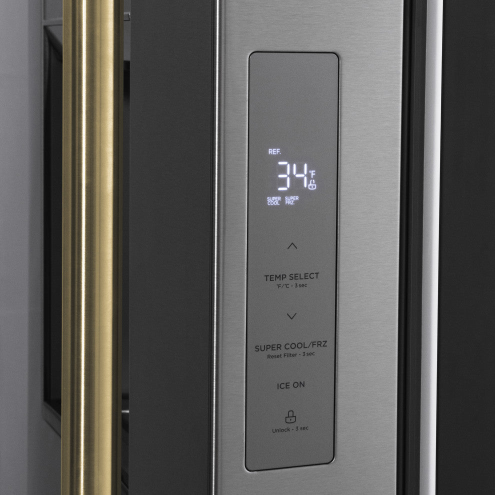 ZLINE 36" Standard Depth Refrigerator With Water, Stainless RSMZ-W-36-G