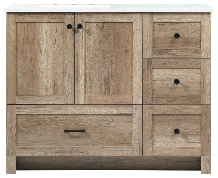 Home Living 19" Farmhouse Natural Oak-Light Bathroom Vanity