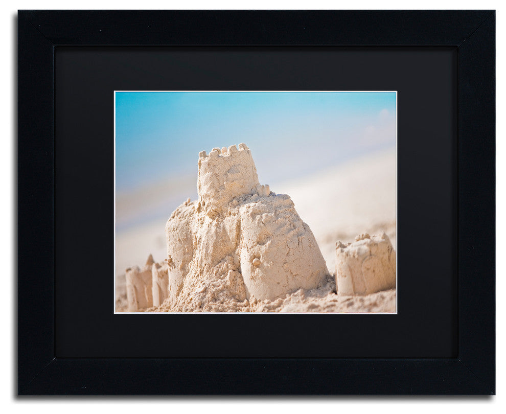 "Sand Castle 1" Framed Art by Yale Gurney, Black, Black, 14"x11"