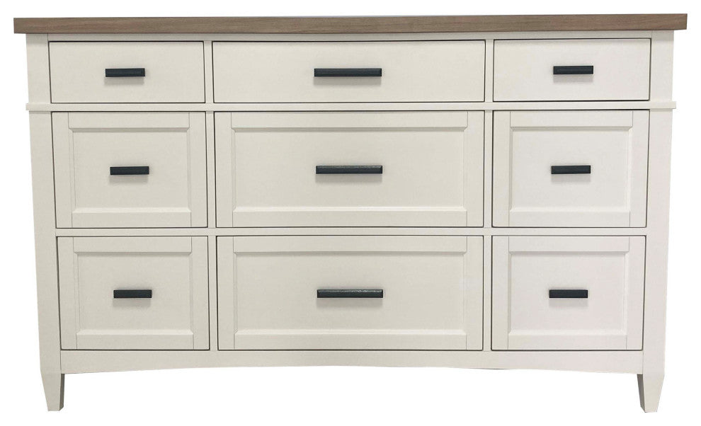 Queen Shelter Bed 2 Nightstands and Dresser With Mirror, Queen