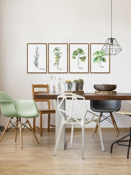 "Herb Squad" Framed Painting Quadriptych, 64"x24"