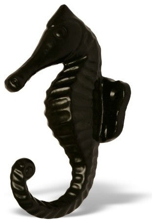 Sea Horse Wall Hook in Black Powder Coated Finish