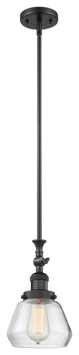 1-Light Fulton 7" Mini Pendant, Matte Black, Glass: Clear