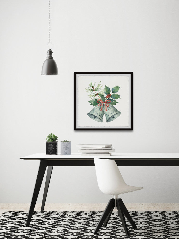 "Green Bells Ring" Framed Painting Print, 12x12