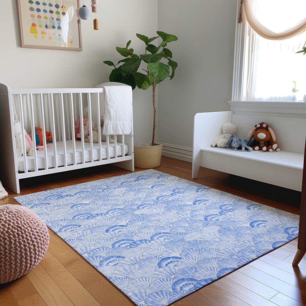 Addison Premium Washable Mayfield AMF181 Blue 2'6" x 3'10" Rug