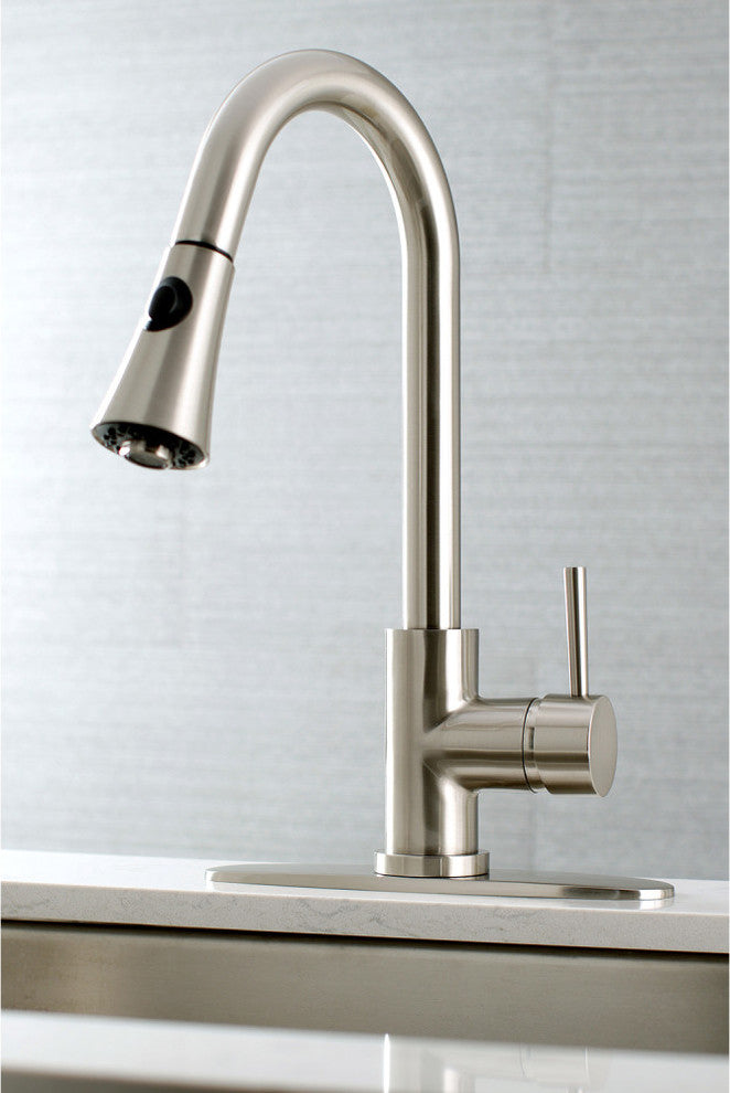 Gourmetier Single-Handle Pull-Down Kitchen Faucet, Brushed Nickel