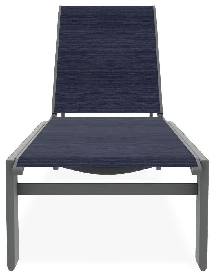 Kendall Sling Stackable Outdoor Chaise Lounge, Collect Indigo/Graphite