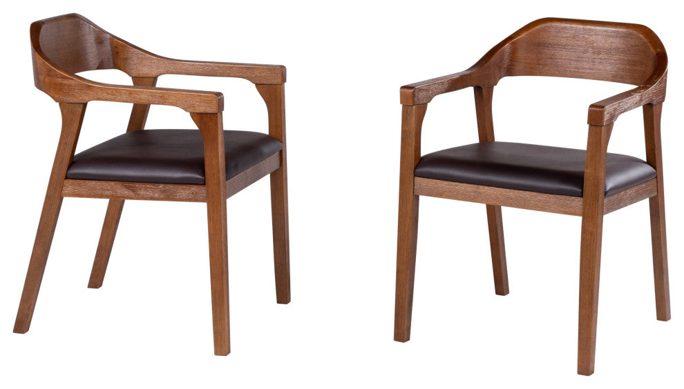 Boraam Rasmus Dining Armchairs, Chestnut Wire-Brush, Set of 2