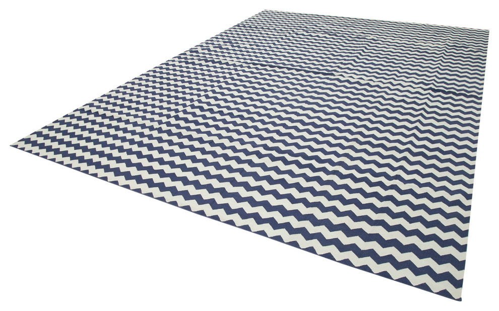Rug N Carpet - Handmade Wool 9' 11'' x 13' 10'' Flatweave Dhurrie Kilim Rug