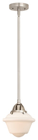 Small Oxford Mini Pendant, Brushed Satin Nickel, Matte White, Matte White