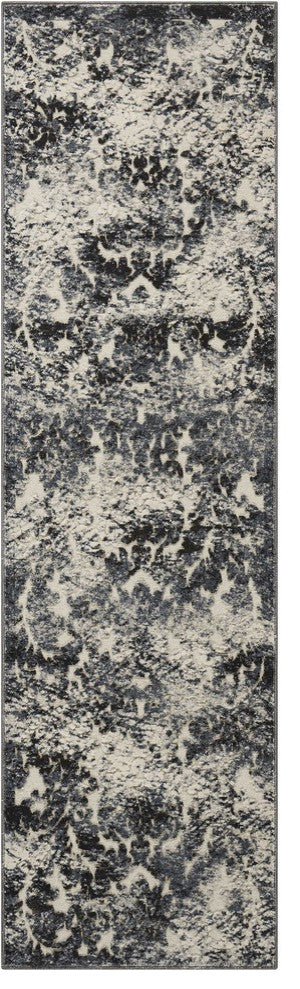 Michael Amini Gleam Ivory/Slate Area Rug By Nourison, 2'2"x7'6"