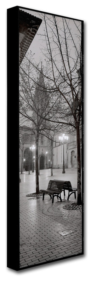 Alan Blaustein 'Oviedo Cathedral y Bancs' Canvas Art, 10x32
