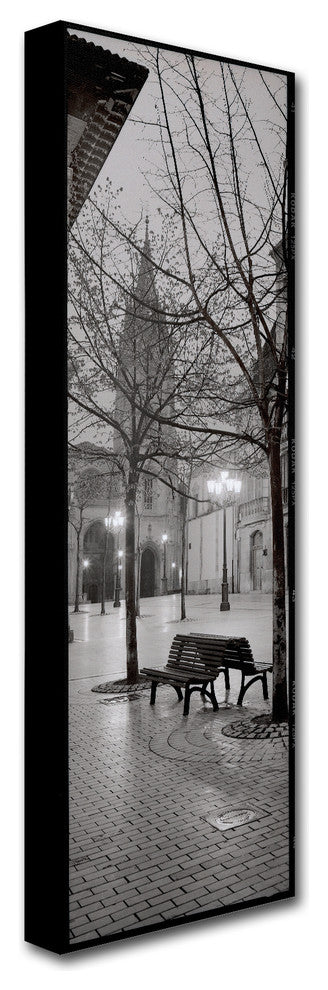 Alan Blaustein 'Oviedo Cathedral y Bancs' Canvas Art, 10x32
