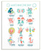 The Kids Room Fun Modern Zodiac Star Sign Cartoons Wall Plaque Art, 10"x15"