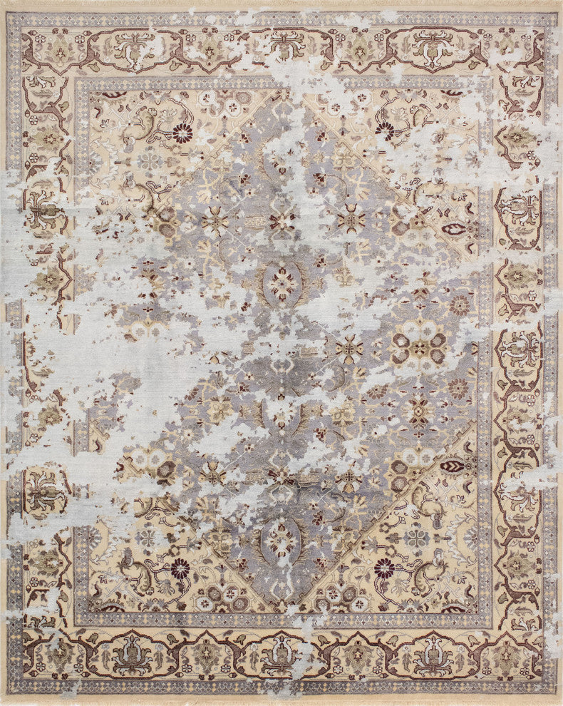 Fine Erase Khurshid Ivory Rug, 8'1x10'1