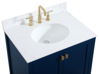 Iris Single Bathroom Vanity, Blue, 30", With Backsplash