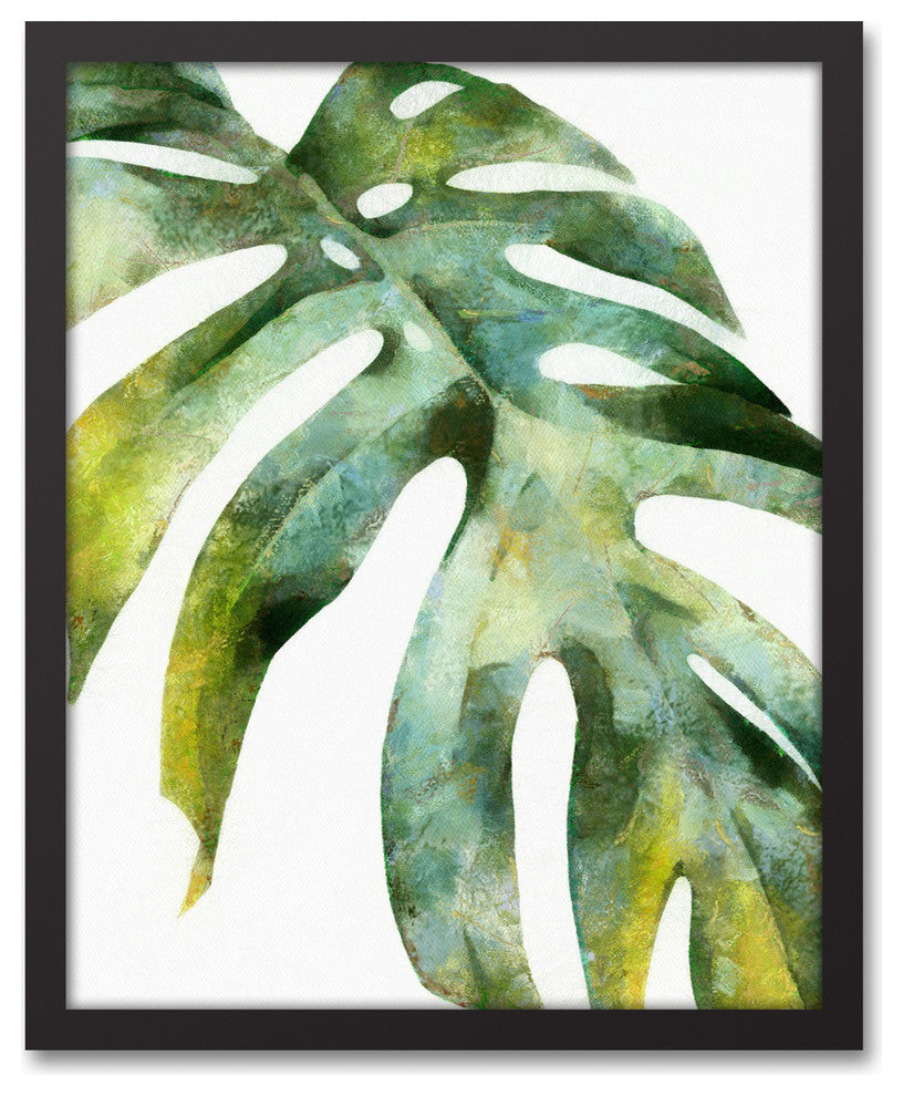 Green Palm Leaf Framed Canvas, 16"x20"