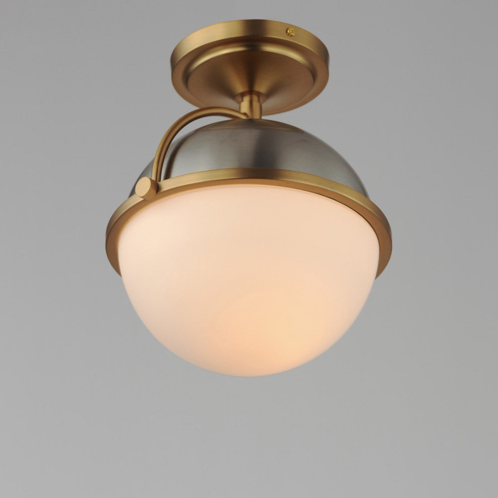 Maxim 12410 Duke 10"W Semi-flush Globe Ceiling Fixture - Satin Nickel / Satin