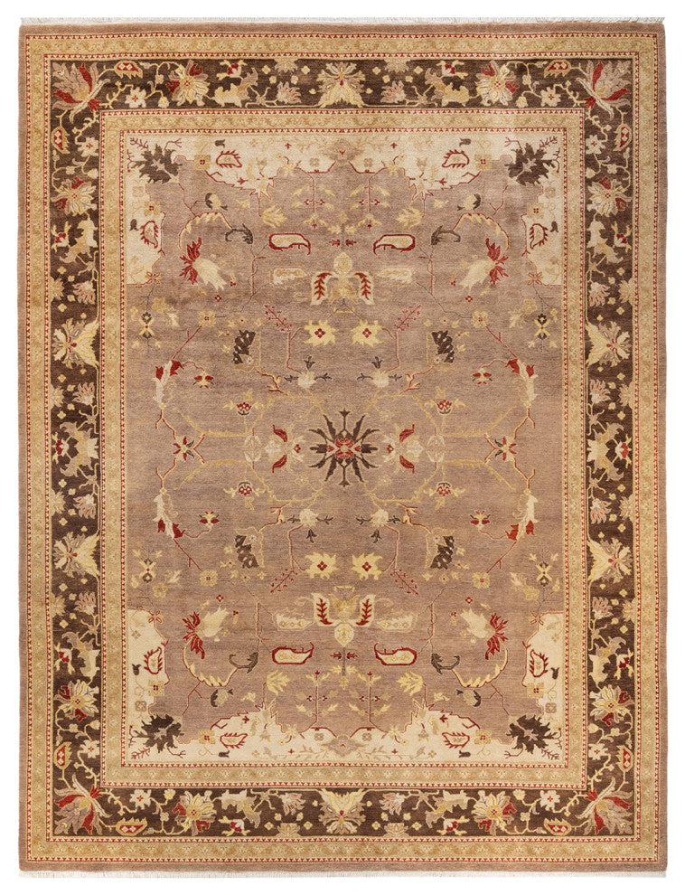 Defne One-of-a-Kind Hand-Knotted Area Rug Brown, 8'10"x12'1"