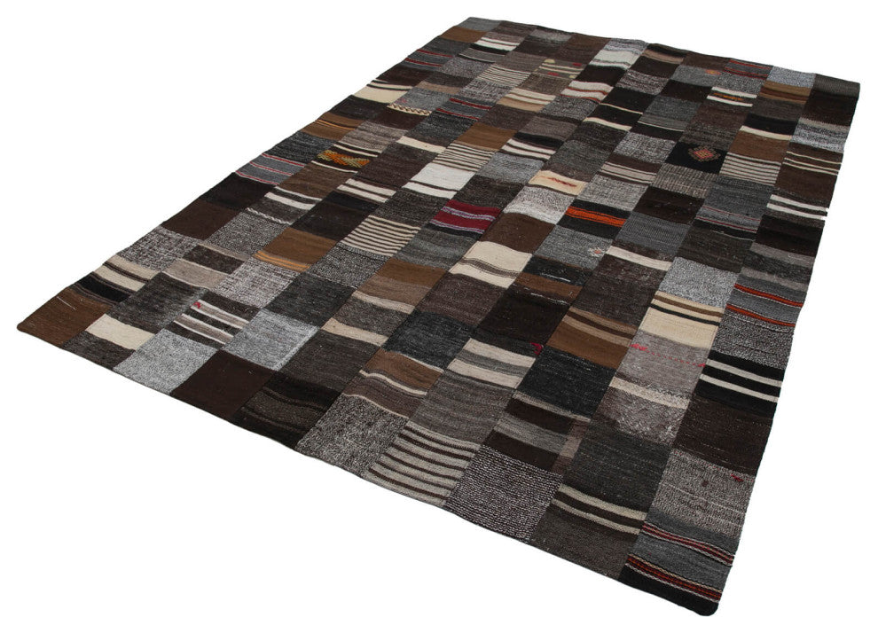 Rug N Carpet - Handmade Turkish 6' 7'' x 9' 10'' Vintage Patchwork Kilim Rug