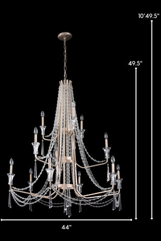 Varaluz 270C12 Barcelona 12 Light 44"W Crystal Chandelier - Transcend Silver