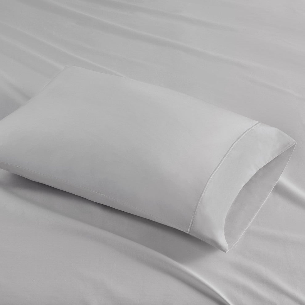 Croscill Sateen Weave 500TC 100% Egyptian Cotton Sheet Set, Gray, Cal King