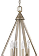 Easton 4-Light Washed Gold Pendant With Crystal Bobeches