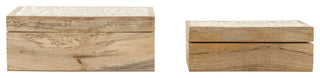 Handcarved and Whitewashed Mango Wood Boxes