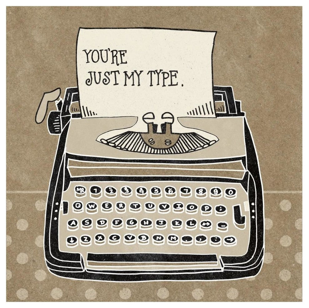 "You're My Type Taupe" Digital Paper Print by Mary Urban, 20"x20"
