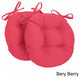16" Solid Twill Round Tufted Chair Cushions, Set of 2, Berry Berry