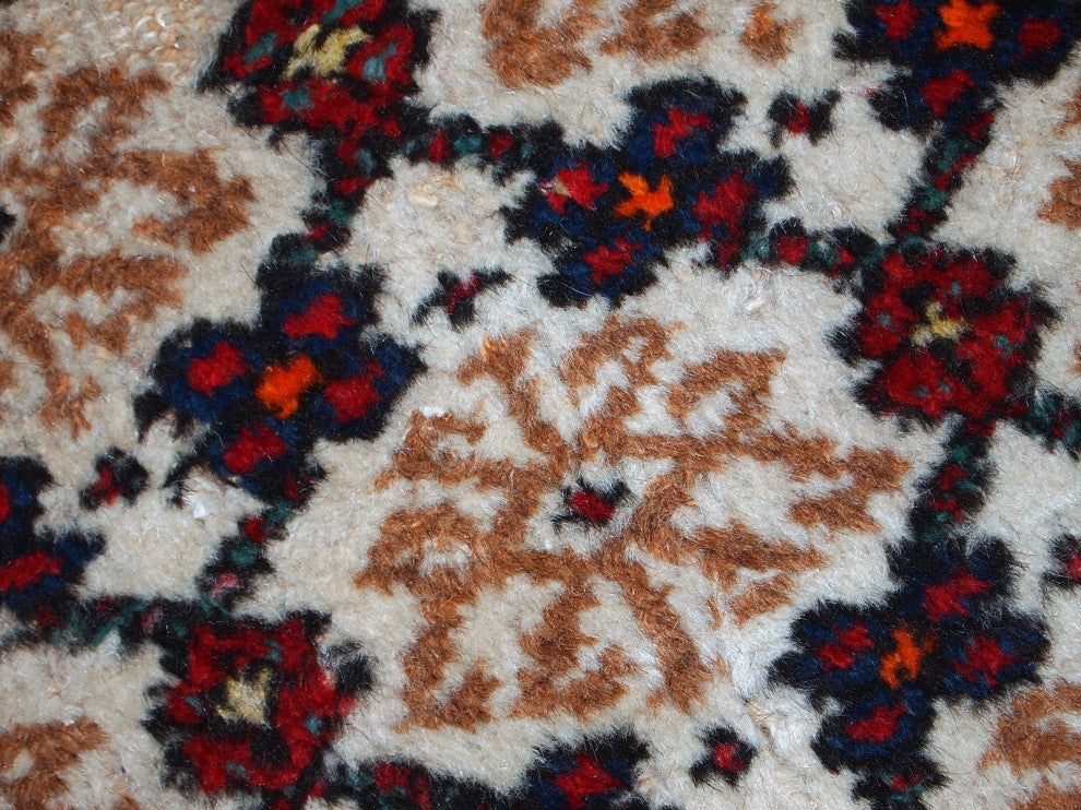 Handmade vintage Persian Hamadan runner 2.6' x 6.8' ( 80cm x 207cm ) 1960s