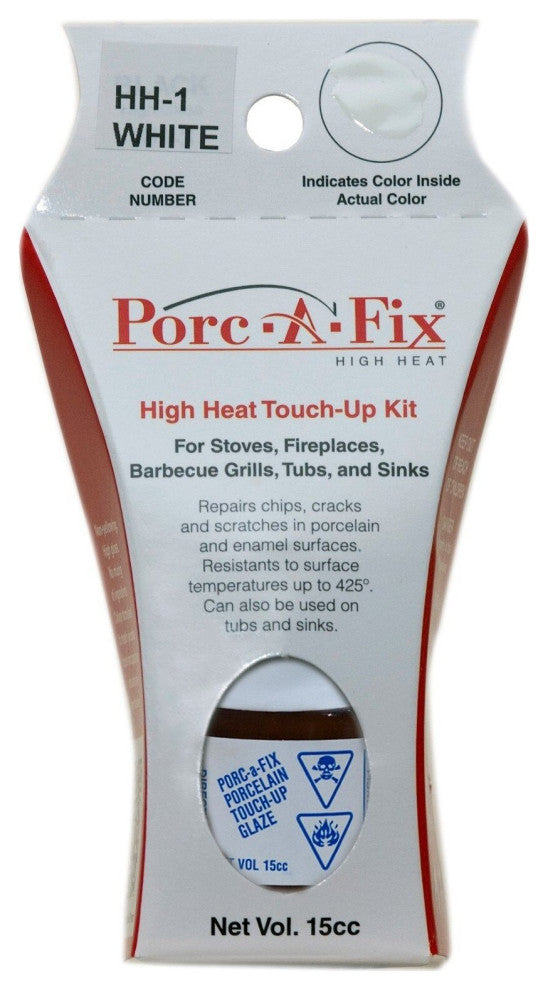High Heat Paint Porc-a-fix Porcelain Touch up Repair Glaze, HH-3, White Hh-1