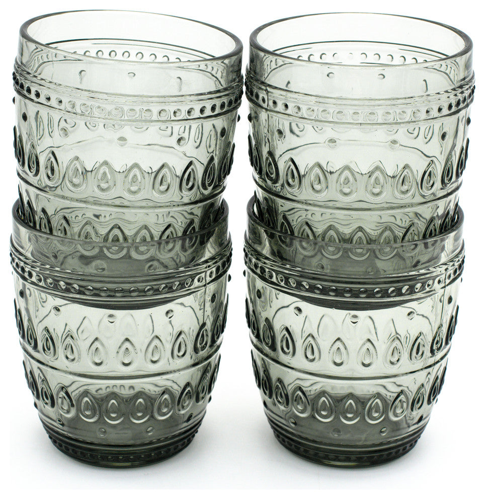 Fez Glass Old Fashion Set of 4, Gray
