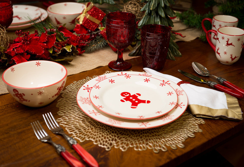 Euro Ceramica Winterfest 16 Piece Dinnerware Set