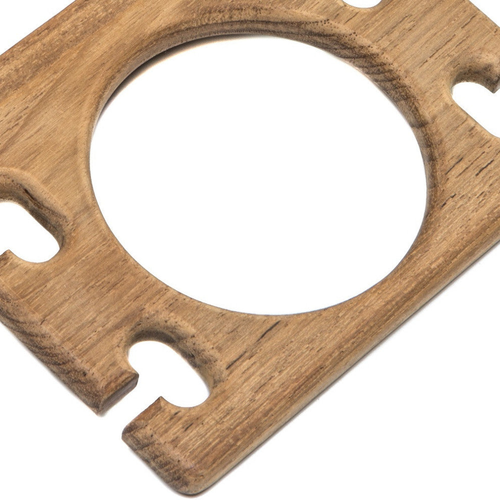 Traditional Solid Teak Wall Mount Glass and Toothbrush Holder