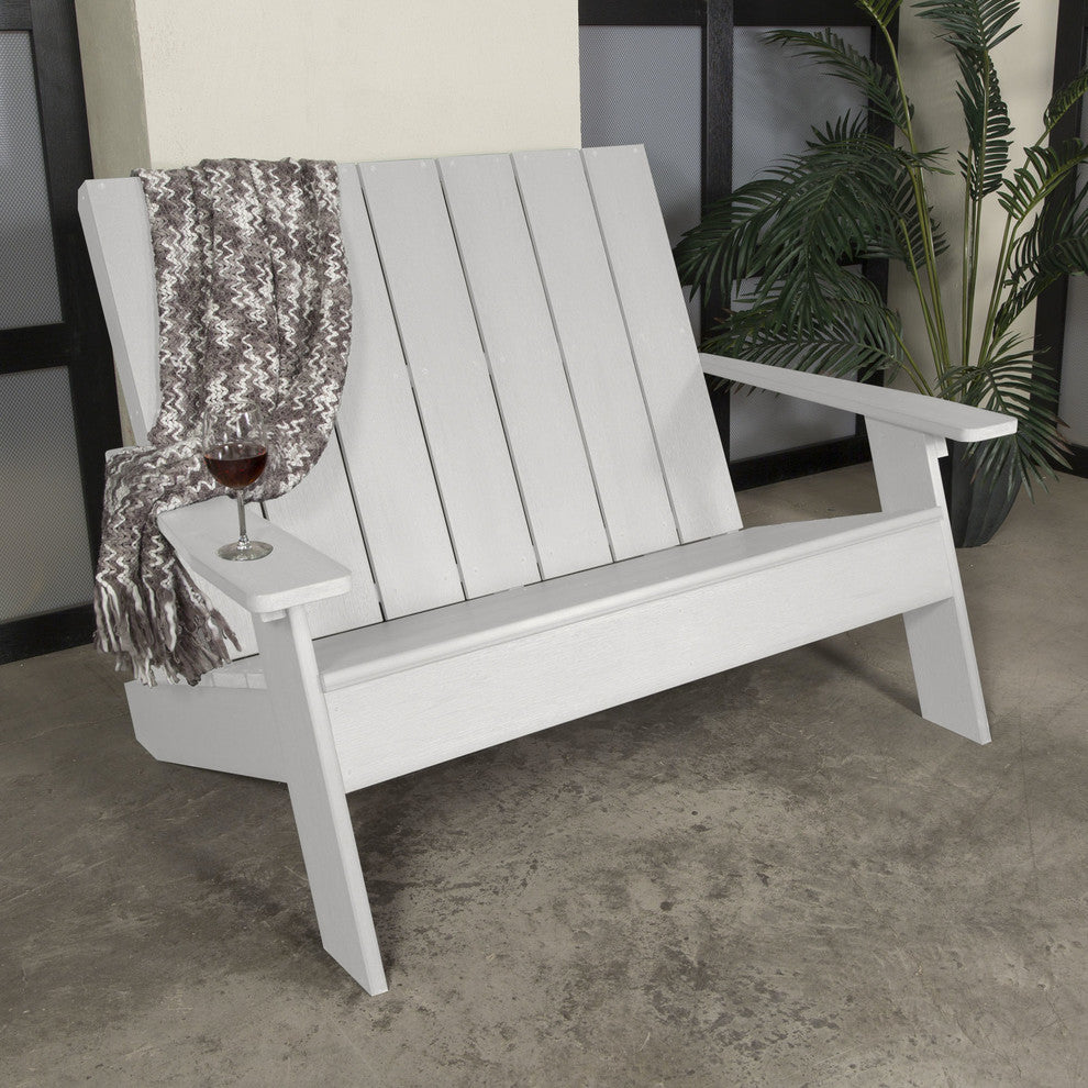 Italica Modern Double Wide Modern Adirondack Chair, White